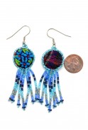 Embroidered Fringe Earrings
